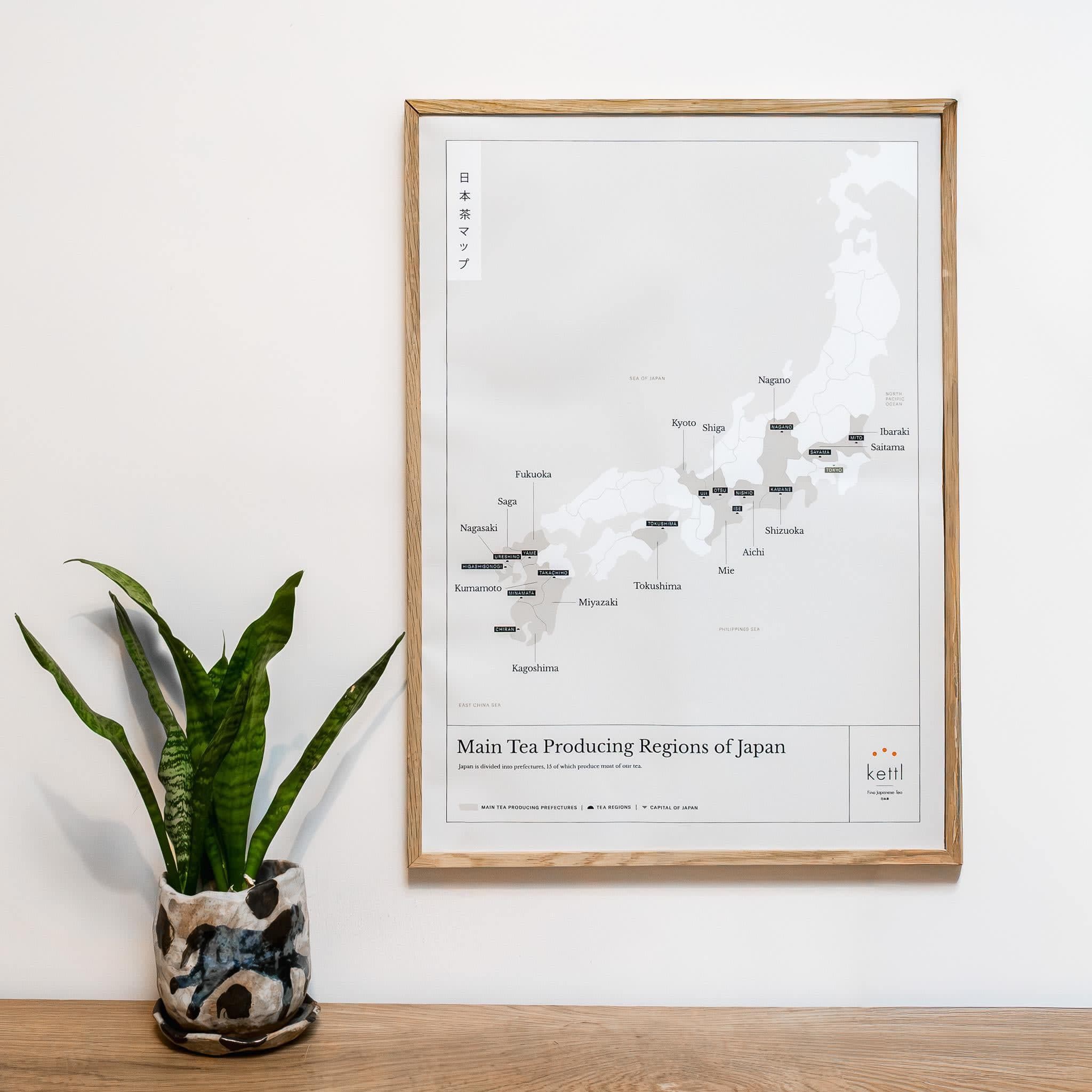 Kettl Tea Producing Regions of Japan Map