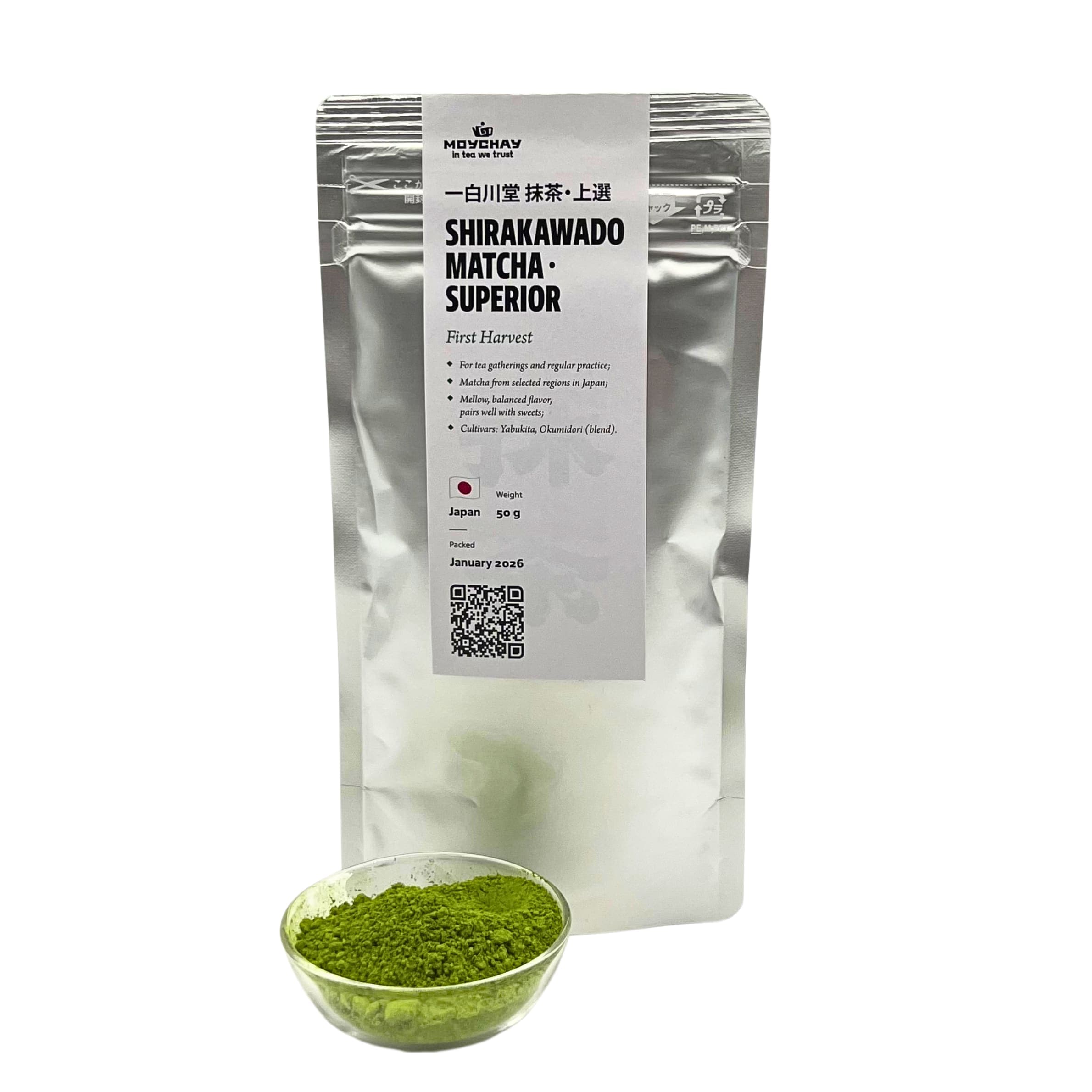 Shirakawado Superior Matcha 50g: Japanese Ceremonial Grade